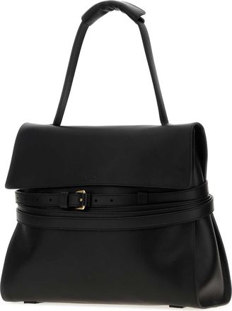 Moschino Womens Black Leather Medium Moschino Tie Me Handbag Nero Borse A Mano Bag