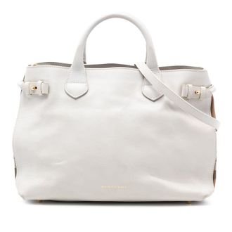 Burberry Pre-owned Burberry Medium Leather and House Check Banner Satchel Ladies GS1O1S1WJH8IBWO4