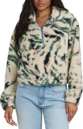 Billabong Barra High Pile Fleece Half Zip Pullover in Whitecap at Nordstrom, Size X-Small