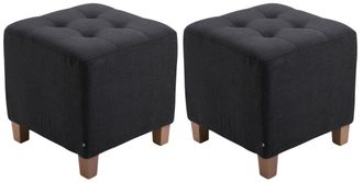 Clp Clp - Set De 2 Taburetes Puff Pharao En Tela Negro