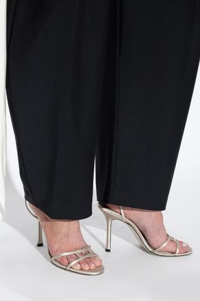 Jimmy Choo London Heeled Sandals 1998 Leo 100, Womens, Gold