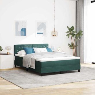 vidaXL Cama Tipo Box Spring Verde Oscuro 140 X 200 Cm Terciopelo Vidaxl