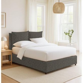 Dmora Cama Individual Penrith, Desenfundable, Hecho En Italia, Gris Tortora