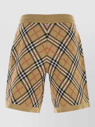 Burberry knit bermuda shorts checked pattern embroidery