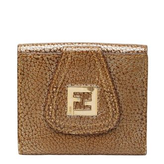 Fendi Gold Leather Wallet (Bi-Fold) (Pre-Owned)