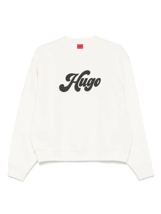 HUGO BOSS Sweater met logoprint - Beige