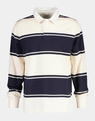 GANT Mens GANT Mens Striped Rugger - 433 Evening Blue - Navy - Size: 42