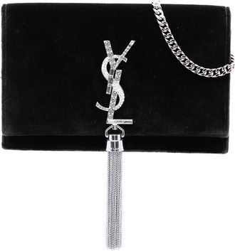 Saint Laurent Pre-owned Saint Laurent Velvet Crystal Monogram Kate Tassel Wallet On Chain Ladies NNGDFKOCZ75PJOJG