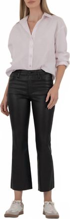 Kut from the Kloth Kelsey Coated Ankle Flare Pants With Raw Hem In Black