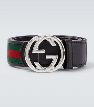 Gucci Interlocking G Web leather belt