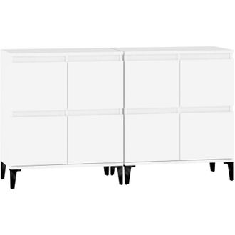 vidaXL Aparadores 2 Uds Madera Contrachapada Blanco 60x35x70 Cm Vidaxl