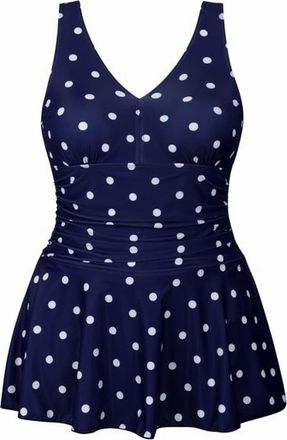 Generic Plus Size Womens Bathing Suit Cover Ups Womens Conservative Plus Size Printed Dot Conservative Belly Cover to Show Thin Swimming Hot Spring Swimsuit P