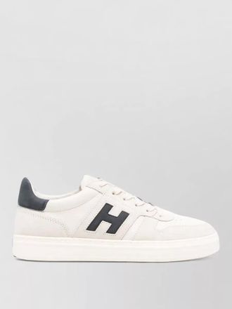 Hogan h668 leather sneakers round toe sole