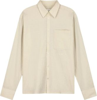 Olaf Hussein Ecru Blouses - Heren - Casual Overhemden - Beige - L - Overhemden