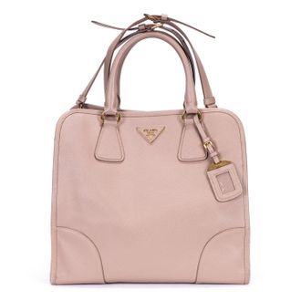 Prada Pre-owned Womens Saffiano Lux Tote Shoulder Bag - Pink - One Size
