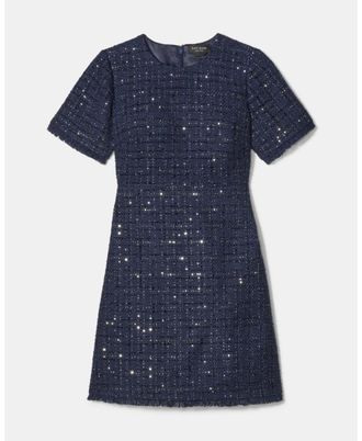Kate Spade New York Womens Tweed Dress - Dark Blue - Size 16 UK