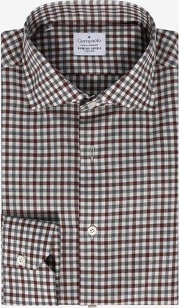 Giampaolo Lang&auml;rmeliges Hemd aus Baumwolle mit zweifarbigen Vichykaros