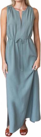 Emerson Fry Grecian Keyhole Dress In Agave