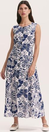 Finery Aimee Floral Midi Dress in Navy Flower at Nordstrom, Size 12