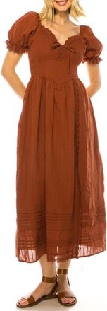 A Collective Story Crochet Trim Cotton Midi Dress in Arabian Spice at Nordstrom, Size X-Large