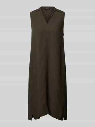 OPUS Knielanges Kleid aus Viskose-Leinen-Mix Modell Wika in Khaki, Gr&ouml;&szlig;e 36