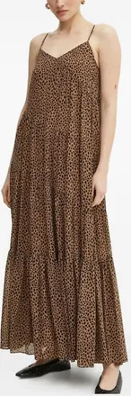 Michael Michael Kors Abito lungo con stampa - Marrone