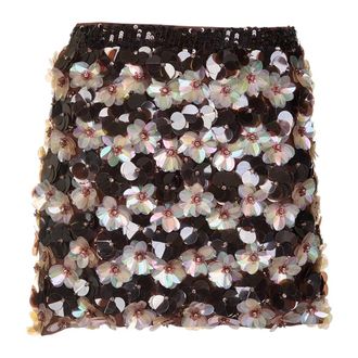 P.A.R.O.S.H. Short Skirts, female, Brown, Size: S Minigonna Paillettes