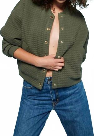 Nation Ltd Logan Oversized Bomber Jacket In Stoned Moss
