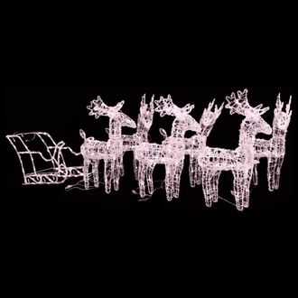 Berkfield Home Reindeers & Sleigh Christmas Decoration 320 LEDs Acrylic