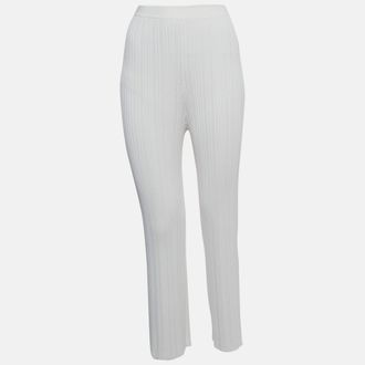 Dion Lee Ivory White Ribbed Knit Pants
