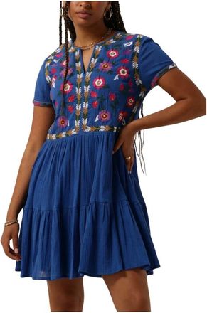 Louizon Kleedjes, Dames, Blauw, S, Katoen, Maxi Jurk