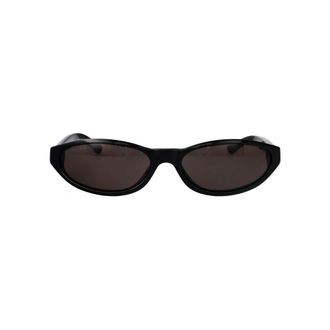 Balenciaga Bb0007S Ovalen Zonnebril met Montuur - unisex - Accessoires - Zwart - Maat: 59 MM