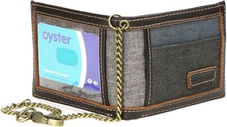 Troop London TRP0401 Urban Security Travel Wallet Bi-fold with Chain and ID Card Window Grey
