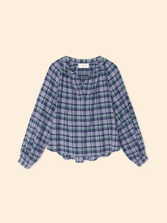Xirena Womens Dara Top In Forest Blue Plaid