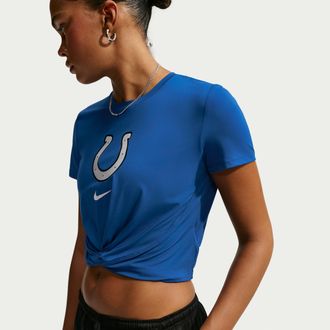 Nike Indianapolis Colts Rivalries Collection One Classic Twist Nike Womens Dri-FIT NFL T-Shirt in Blue | 04PS4LB98-FJD