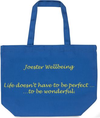 Generic Joester Wellbeing - Cotton/Canvas Tote Bag. (Quote 3: Life doesnt have to be perfect to be wonderful., Royal Blue)