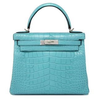 Hermès Bleu Saint-Cyr Matte Alligator Kelly 28 PHW