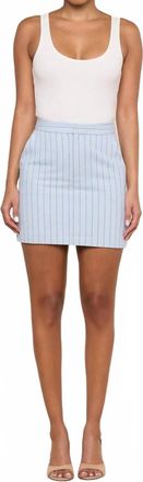 L'agence Vera Pinstriped Mini Skirt In Light Blue / Sienna Pinstripe
