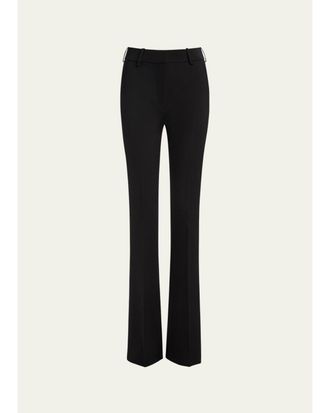 Balmain Low-Rise Wool Satin Bootcut Pants
