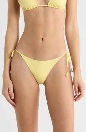 PacSun High Cut Side Tie Bikini Bottoms in Yellow at Nordstrom Rack, Size Medium