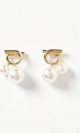 Ferragamo Orecchini Ferragamo in ottone con perle sintetiche