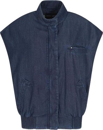 Giorgio Armani Giacca denim smanicata - Blu