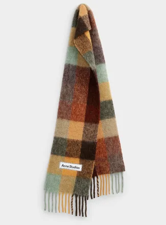 Acne Studios Womens Signature label tartan scarf