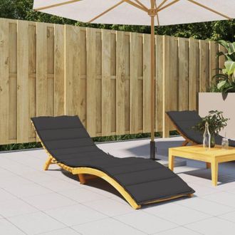 vidaXL Coj&iacute;n De Tumbona De Tela Oxford Negro 200x70x3 Cm Vidaxl