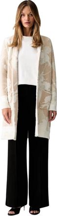 Joseph Ribkoff Abstract Jacquard Cardigan - Dames - Lange truien - Beige - 2XL - Polyester - Truien & Vesten