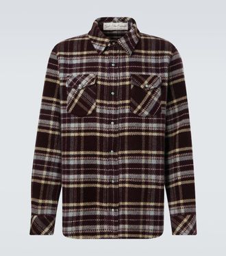 God's True Cashmere Plaid cashmere shirt with emerald