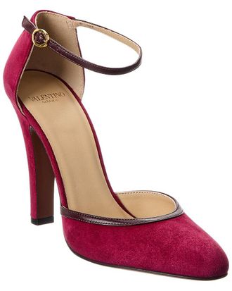 Valentino Vlogo Signature 105 Suede & Leather Pump