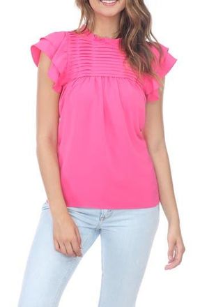 Rain + Rose Ruffle Pleated Shirt in Fuchsia at Nordstrom Rack, Size Small