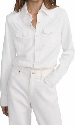 Frame Denim Classic Denim Shirt In White