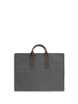 Brunello Cucinelli Mens Garment Bag Techno Fabric And Leather Grigio Medio+burgundy Polyester; Viscose Extras